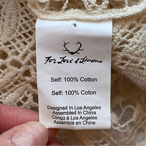 NWT For Love & Lemons Ivory Maldives Crochet Mini Dress/ Cover-Up Size Medium - Picture 13 of 15